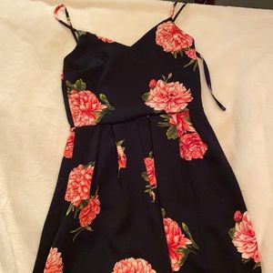 Black dress with flowers